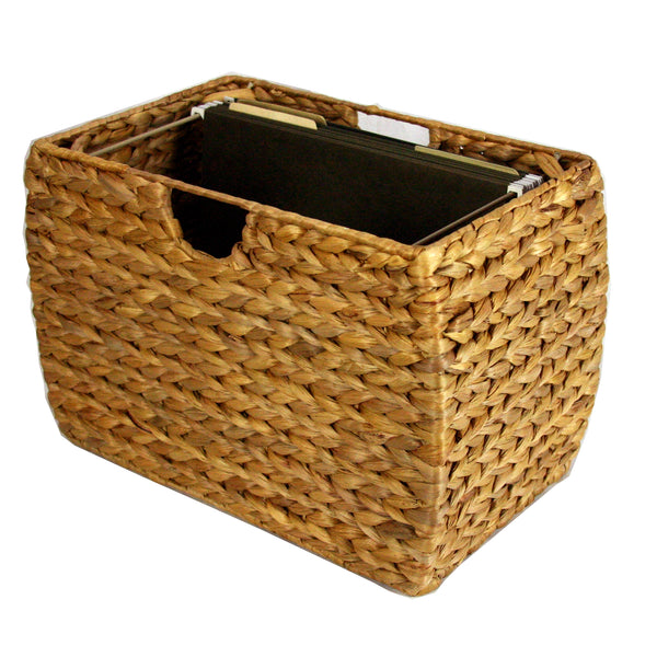 Seagrass Basket Hanging File Folder Storage with Liner Work From Home