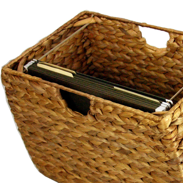 Seagrass Basket Hanging File Folder Storage with Liner Work From Home