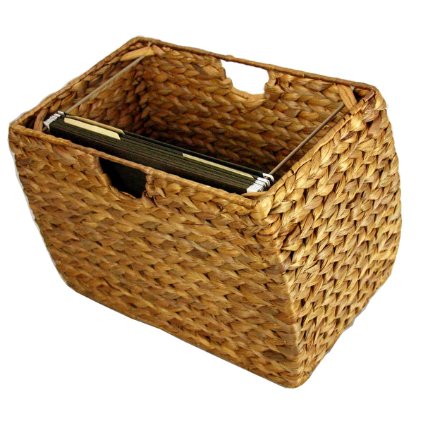 Seagrass Basket Hanging File Folder Storage with Liner Work From Home