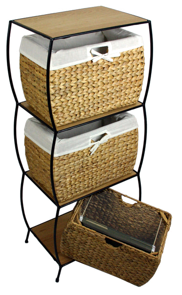 Seagrass Three Drawer File Cabinet