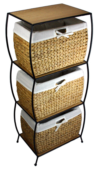 Seagrass Three Drawer File Cabinet